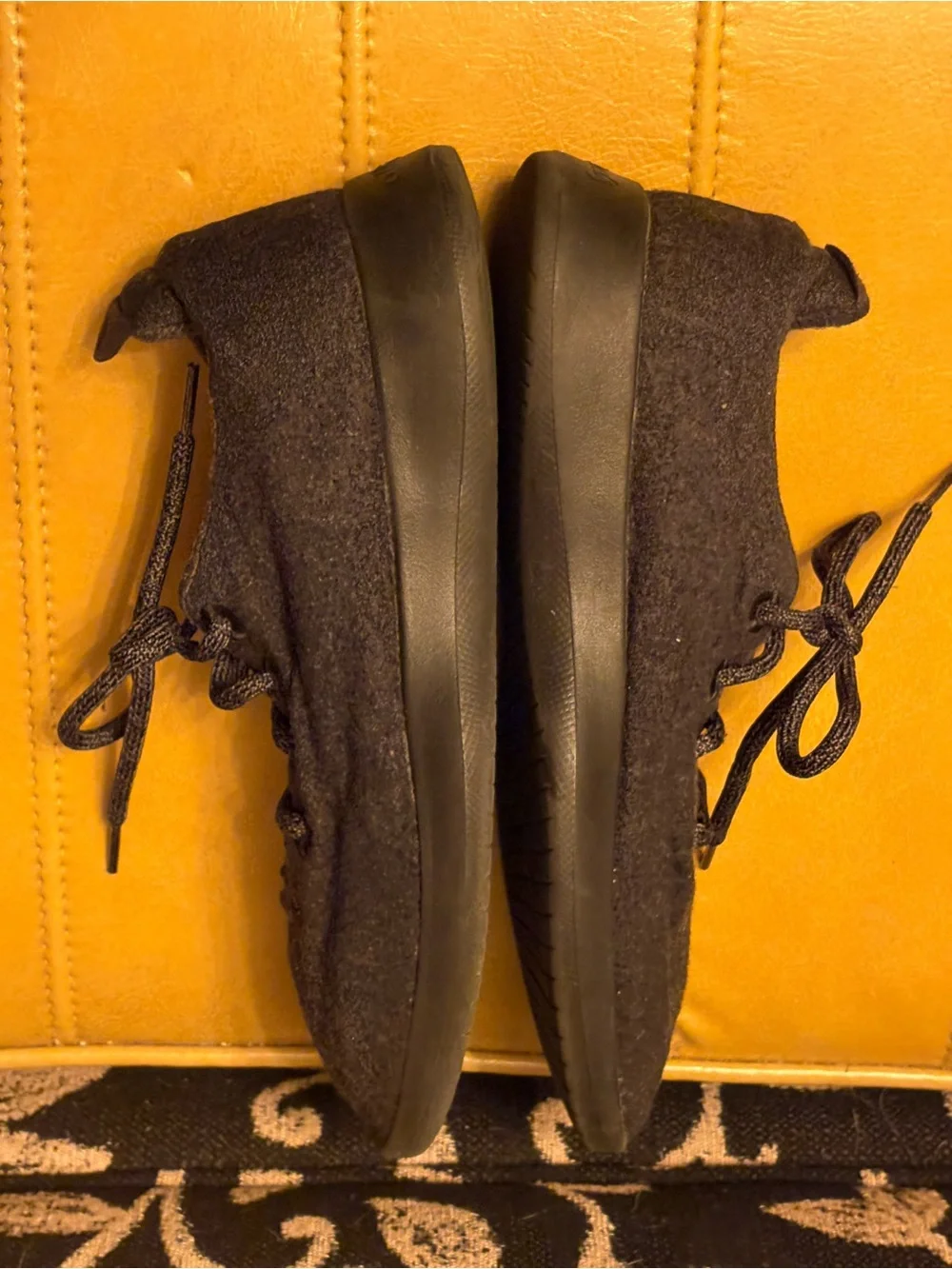 Charcoal Gray Wool Lace-Up Sneakers